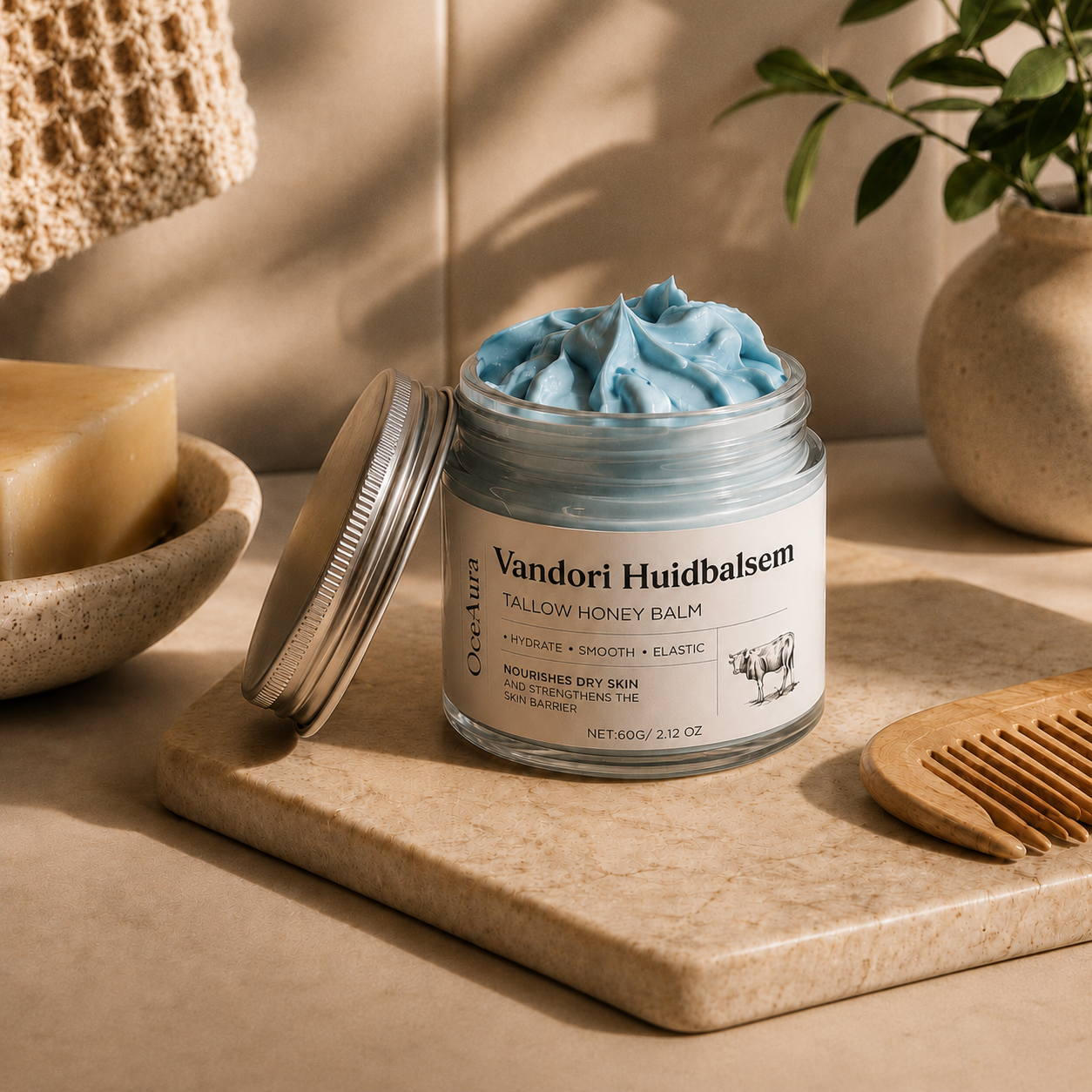 Voedende Huidbalsem in warme, rustige setting
